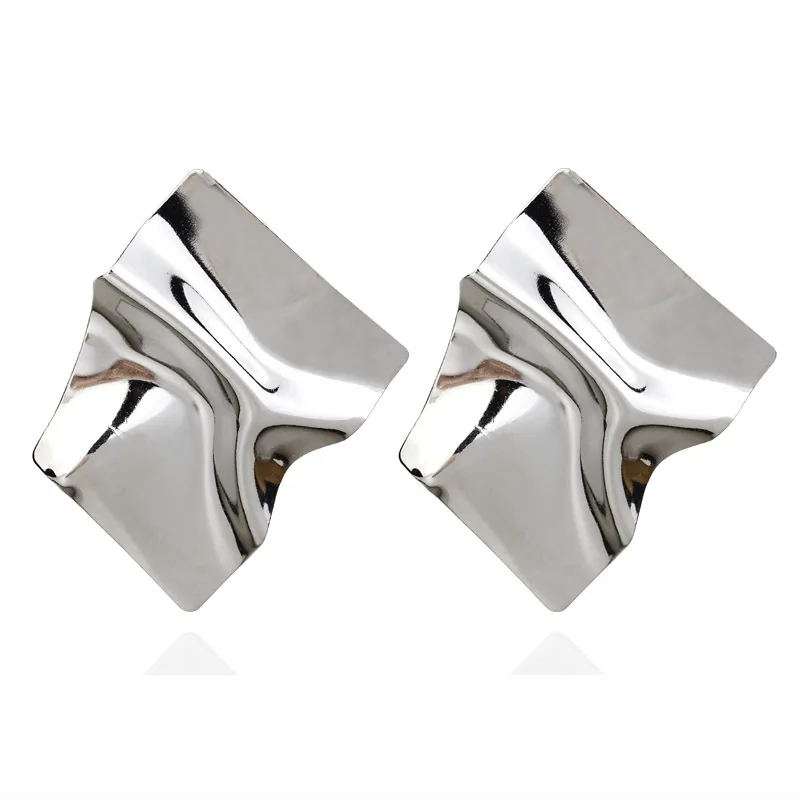 Luxury Colour Gold Suqare Stud Earrings For Women Fashion Jewelry 2023  Earrings Ear Decoration Irregular square geometr