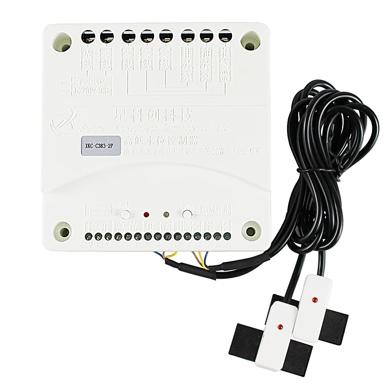 XKC-C383 Automatic Pumping and Drainage Water Liquid Level Controller,DC12V-24V/AC110V-220V Non-contact Level Sensors