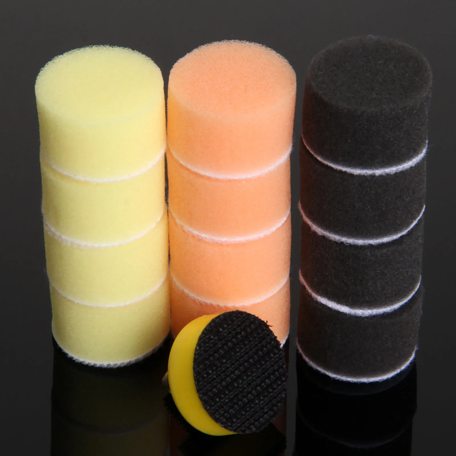 50Pcs 1inch Buff Polishing Pad Kit 25mm Sponge Waxing Pad for Car Polisher M6 Polishing Pad Backer Plate For Dremel Rotary Too