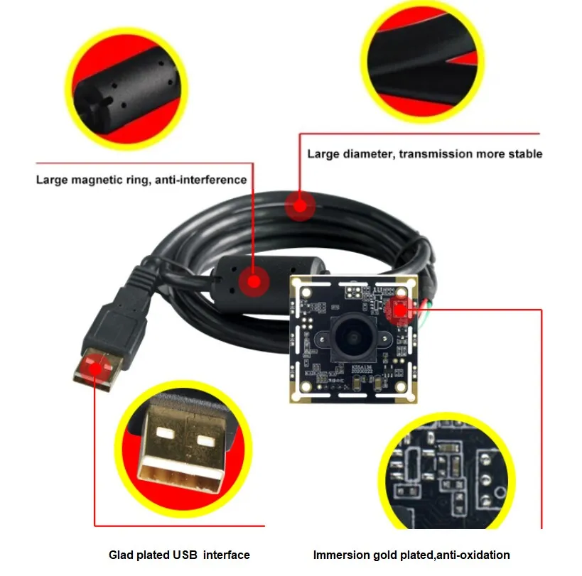 5MP Wide Dynamic Low Illumination USB Camera Module For Face Recognition&HD Surveillance Backlight Shooting