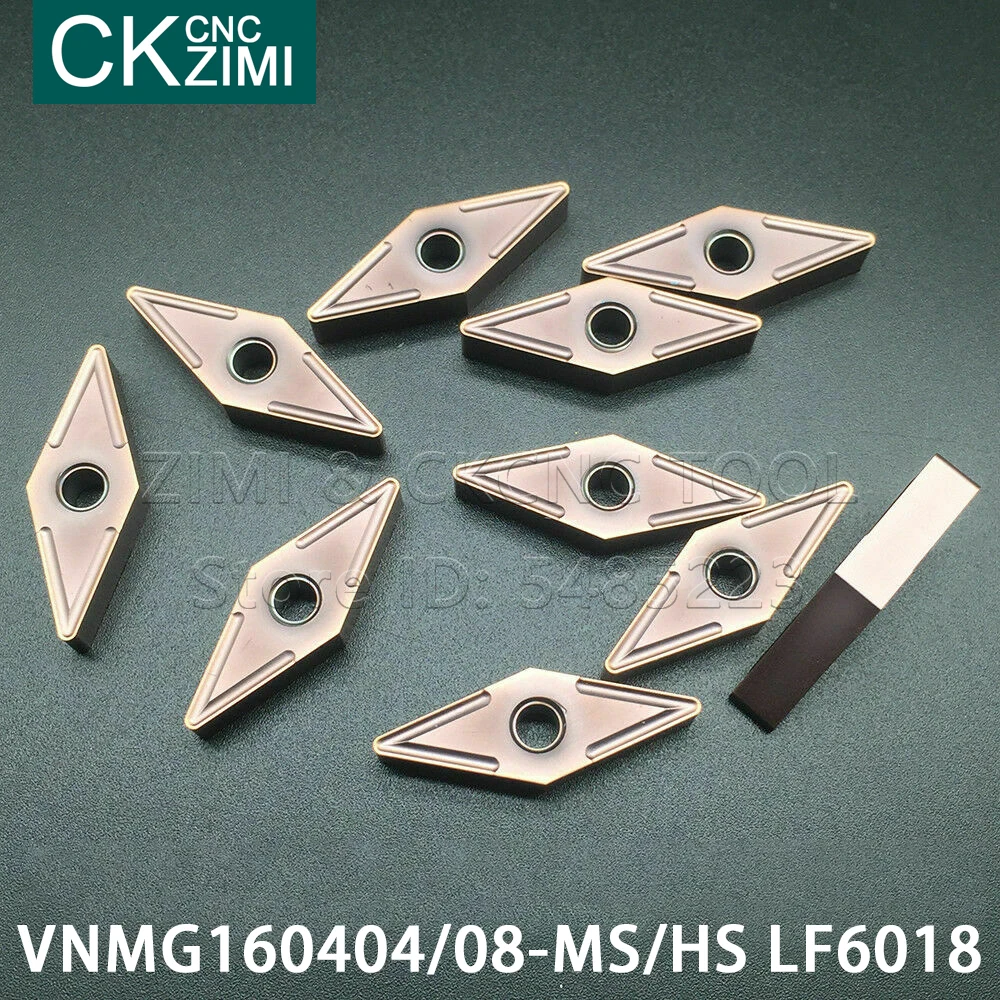VNMG160404-HS VNMG160408-MS VNMG160408-HS VNMG160404-MS LF6018 карбидные вставки CNC, токарный инструмент, металлический токарный станок VNMG из нержавеющей стали