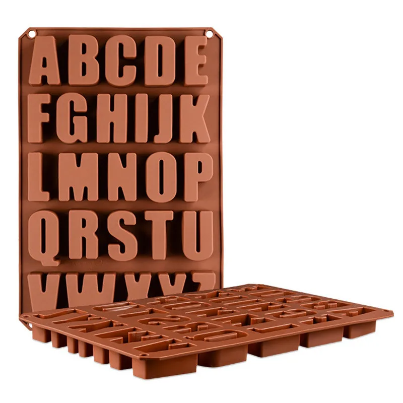 3D Silicone Capital Letters Cement Plaster Concrete Mold Alphabet Soap Fondant Cake Baking Chocolate Decorating Tools