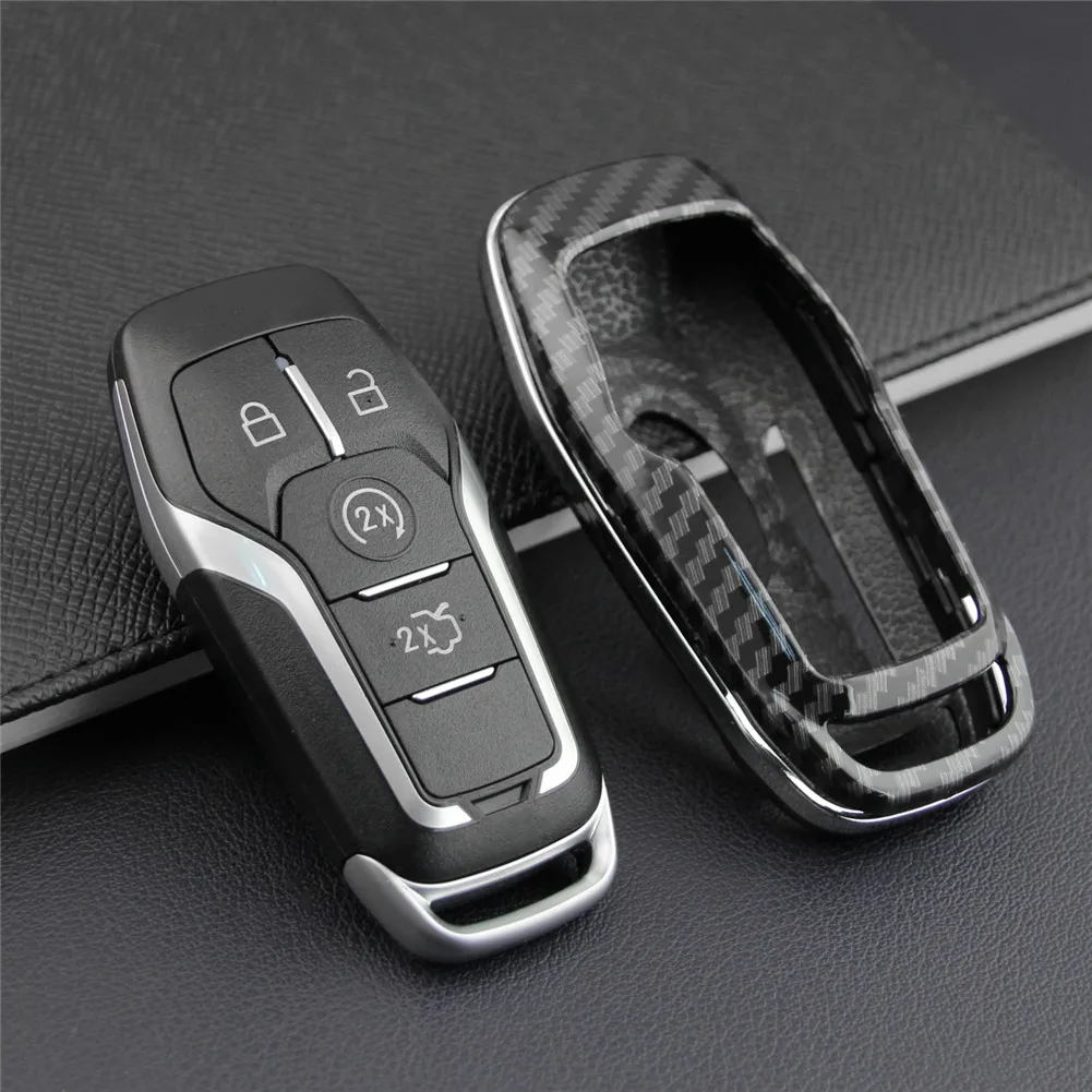 Key Case Fob Bag Holder ABS Hard Shell Cover Parts Fit For Ford Mustang Edge Explorer F150