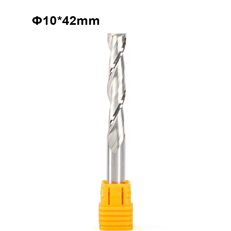 

2pcs 10mm x32/42/52mm Shank 2 Flutes Carbide Milling Cutters CNC Router Bit for Wood Acrylic Cutting, Two Flutes MDF End Mills