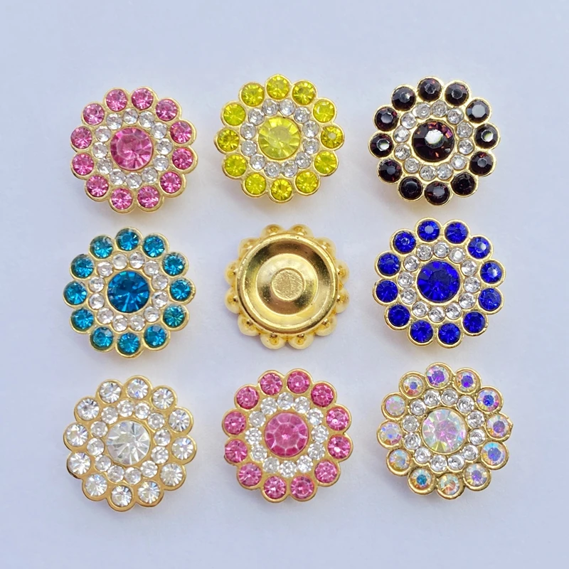 30/50pcs Shiny beads 13mm Multicolor round Rhinestone Bezel For Scrapbook Cards Decoration DIY Jewelry Crafts Loose Beads F27