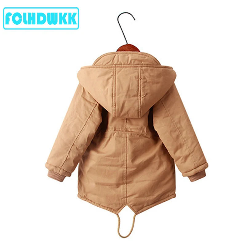 New boys winter jacket and coat for girls Hooded  Windbreaker Autumn Casual Baby Boy Coats kid plus velvet thick warm cotton