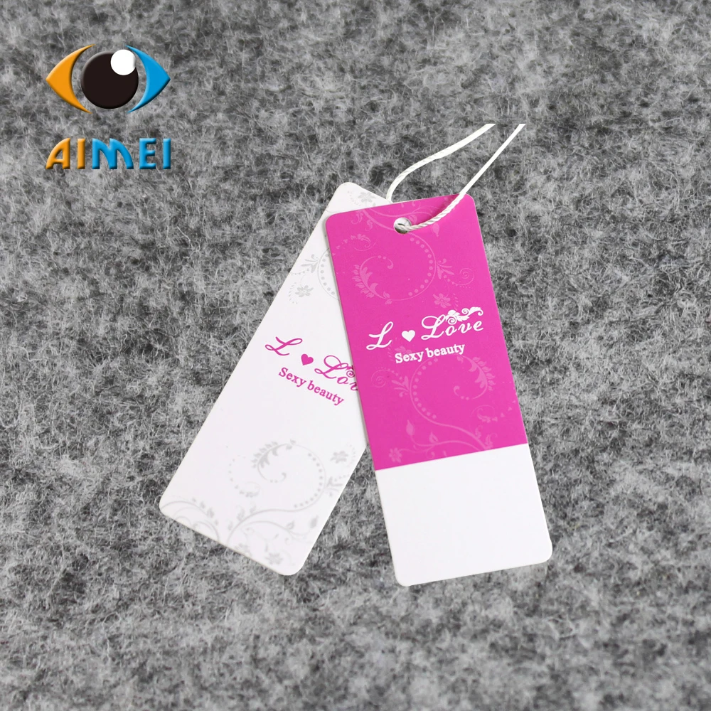 Free Design & Free Shipping 500Pcs/Lot Custom Brand Logo Paper Hang Tags For Clothing Swing Fabric Tag For Clothes Price