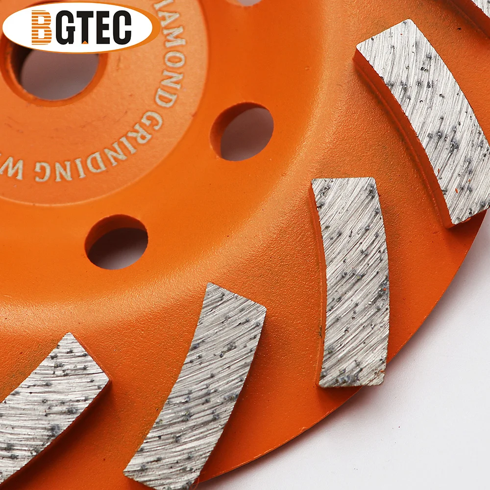 BGTEC 1pc 4\'\'/4.5\'\'/5\'\'/7\'\' Diamond Turbo Row Grinding Cup Wheel Grinding Polishing Disc for Concrete Masonry Brick Marble Plate