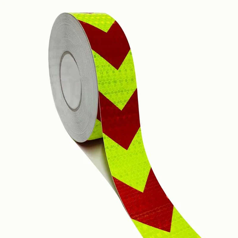 5Cm X 50M/Roll Arrow Reflecterende Veiligheid Tape Strips Lijm Auto Sticker