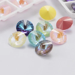 XIAOPU Mocha Fluorescencyjny kryształ Rivoli Loose Fancy Rhinestones K9 Glass Strass Crystal Glue on Clothing Crafts Jewelry Beads