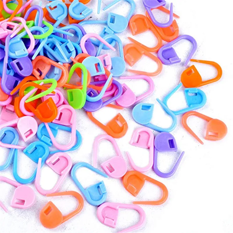 50/200pcs Locking Stitch Marker Plastic Knitting Stitch Counter Mix Color Knitting Crochet Markers Knitting Tools Needle Clips