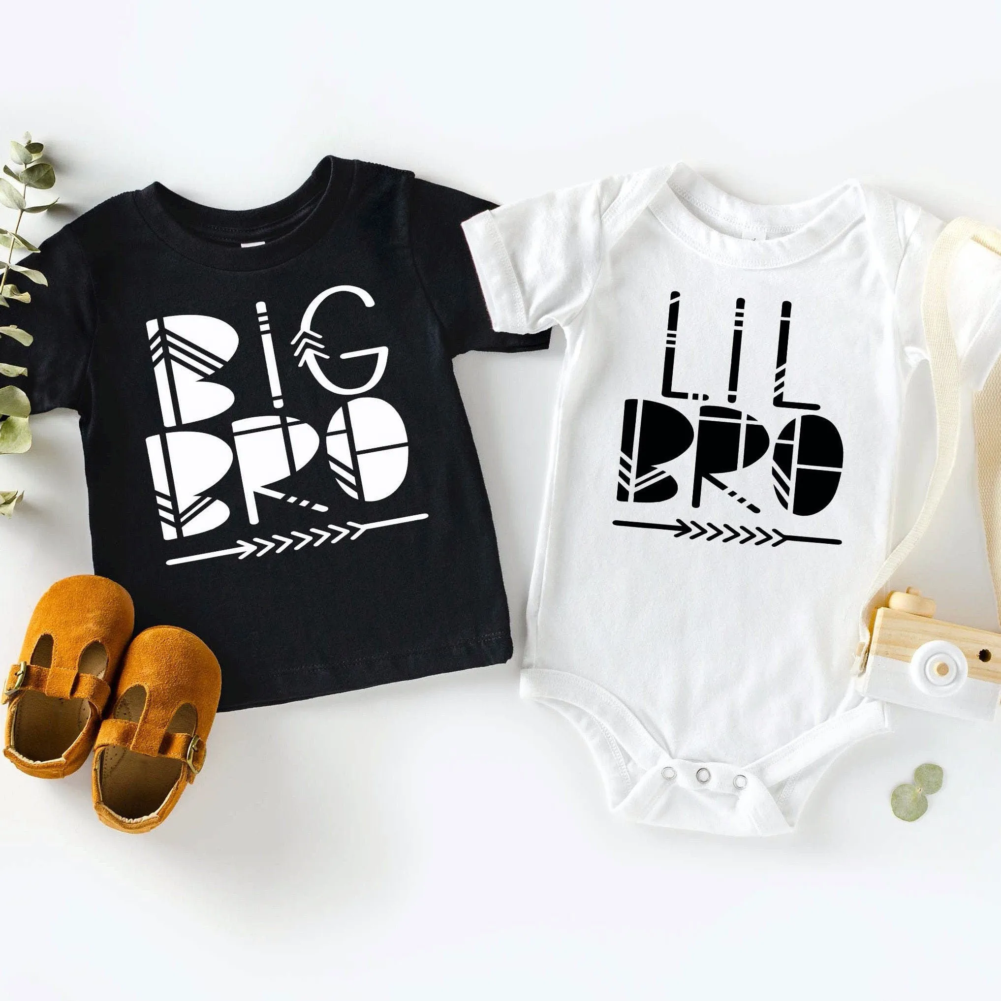 

Big Bro Little Bro Promoted To Big Sister Little Sister Shirts Matching Brother Shirts Baby Shower Gift - Pregnancy Reveal