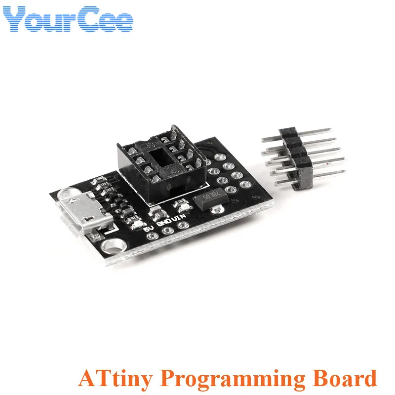 5pcs/1pc ATTINY Development Programmer Board Module For ATtiny13A/ATtiny25/ATtiny45/ATtiny85 Programming Editor Micro Usb DIP-8