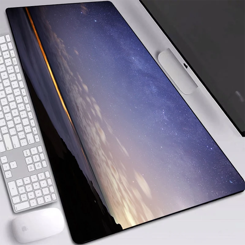 

Big Mouse Pad Night Sky Stars HD Wallpaper Natural Anti-slip Rubber Desk Mat for Keyboard Pad Game Gamer Play Mat 900x400mm