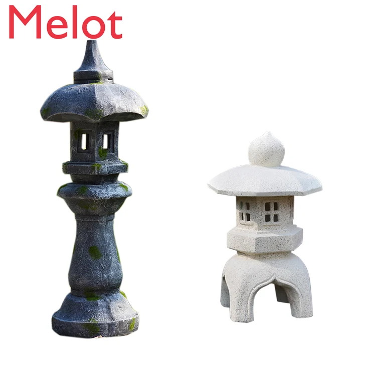 Chinese Courtyard Outdoor Landscape Garden Antique Stone Lamp Decoration Buddhist Decorative Lantern Miniatures Garden Decor