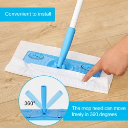 Eyliden Disposable Electrostatic Dust Mop with 10PCS Dry Refill Floor Wipes Pads Electrostatic Adsorption Hair Dust