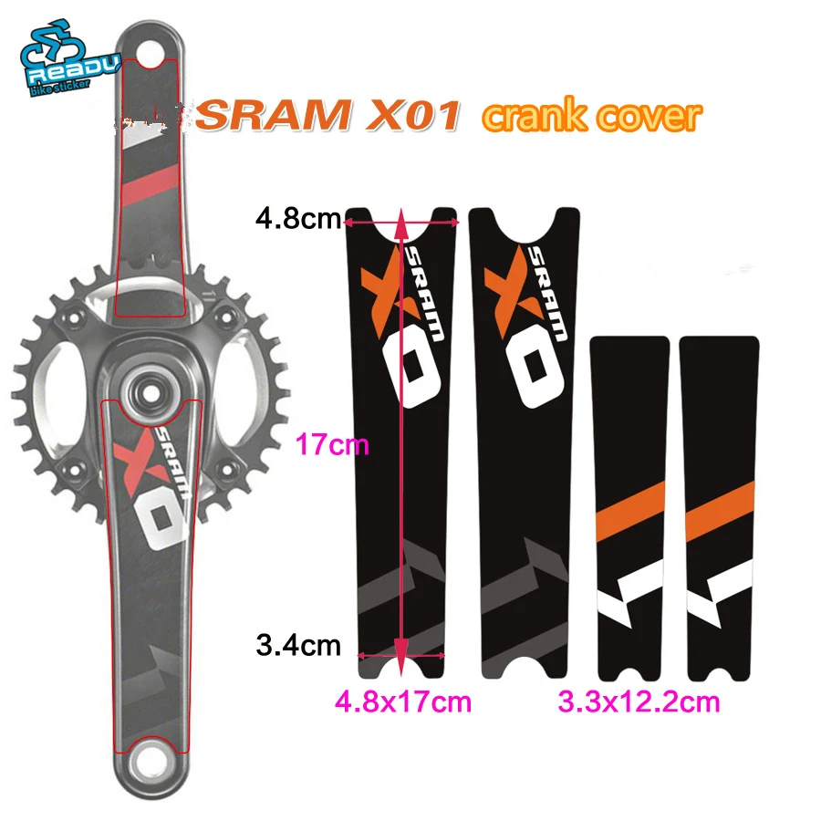 

1 пара SRAM X0 XO наклейка на Кривошип горный MTB наклейка с велосипедом на стену шоссейный велосипед Кривошип наклейка DH гоночный велосипед защи...