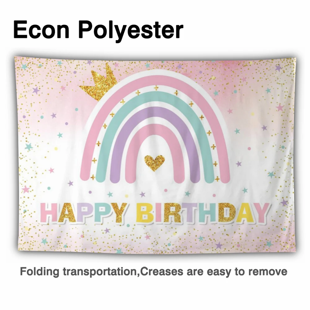 Фон Funnytree для дня рождения с радужной короной звездами золотыми блестками индивидуальный постер украшение для дня рождения