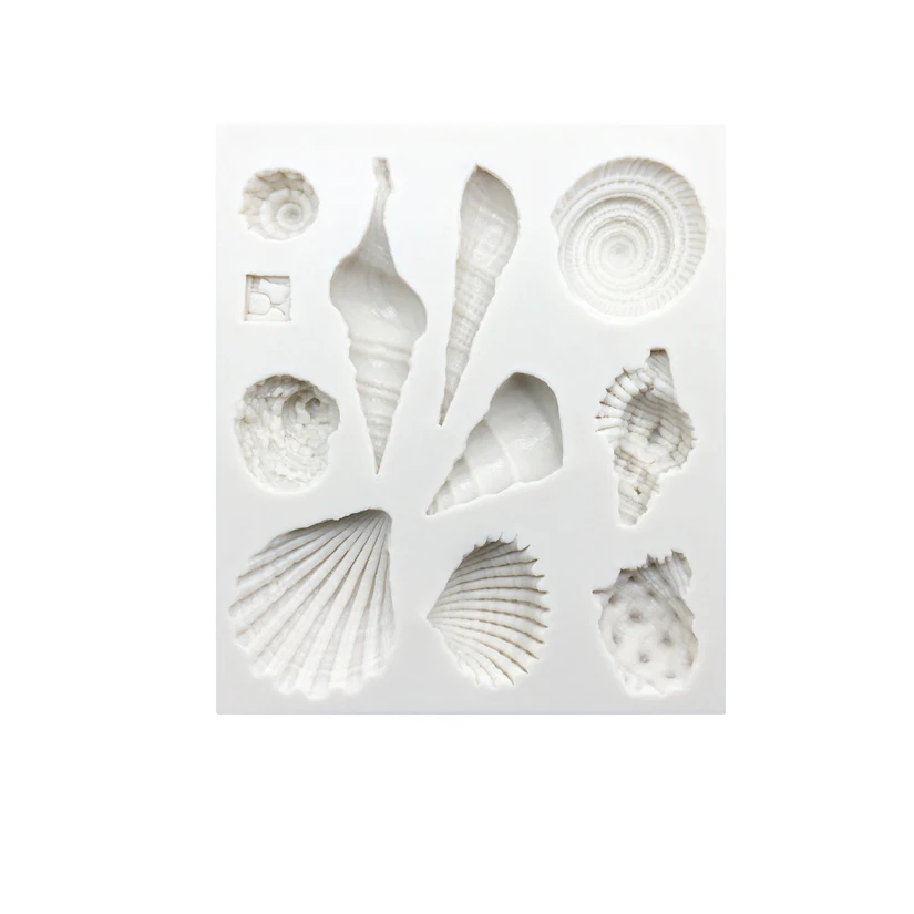3D Silicone Mold Conch Shapes Fondant Cake Chocolate Candy Jello Decorating Tools