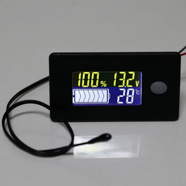 DC 10V ~ 100V Li-ion Lifepo4 akumulator kwasowo-ołowiowy wskaźnik pojemności woltomierz cyfrowy Tester Monitor temperatury 12V 24V 36V 48V 96V