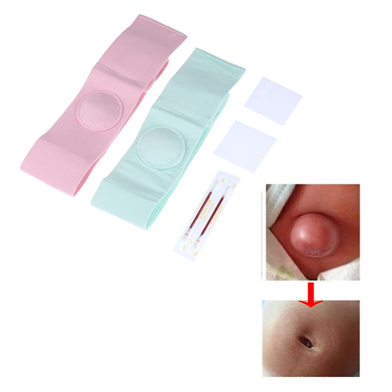 For 0-1 Years Old Baby Children Infant Kids Umbilical Hernia Therapy Treatment Belt Breathable Bag 2pcs Elastic Cotton Strap