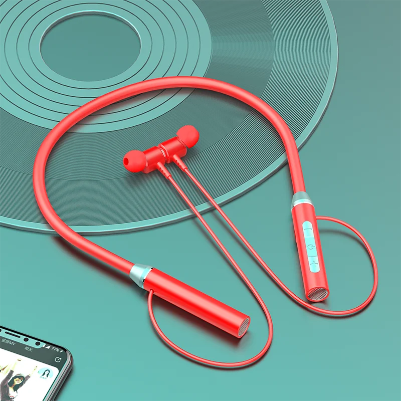 BT63 TWS Wireless Bluetooth Neckband Earphones Magnetic Sports Running Headset Sport Earbuds Noise Reduction Headphone TF Card