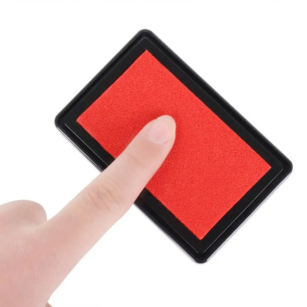 Almohadilla de tinta de secado rápido para manualidades, almohadilla de tinta de dedo reutilizable Rectangular de Color sólido para manualidades DIY, adecuada para sellos, papel, telas de madera
