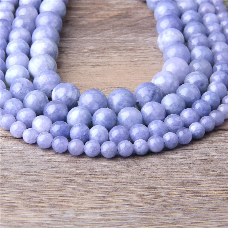 6-12mm Natural Polish Angelites Beads Smooth Angelite Gems Angel Stone Crystal Multi Colors Chalcedony Beads for Jewelry Making