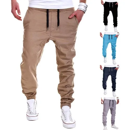 Buyfun Fashion Male Sports Solid Color Drawstring Casual Long Pants SIZE: M - XL-XXL-