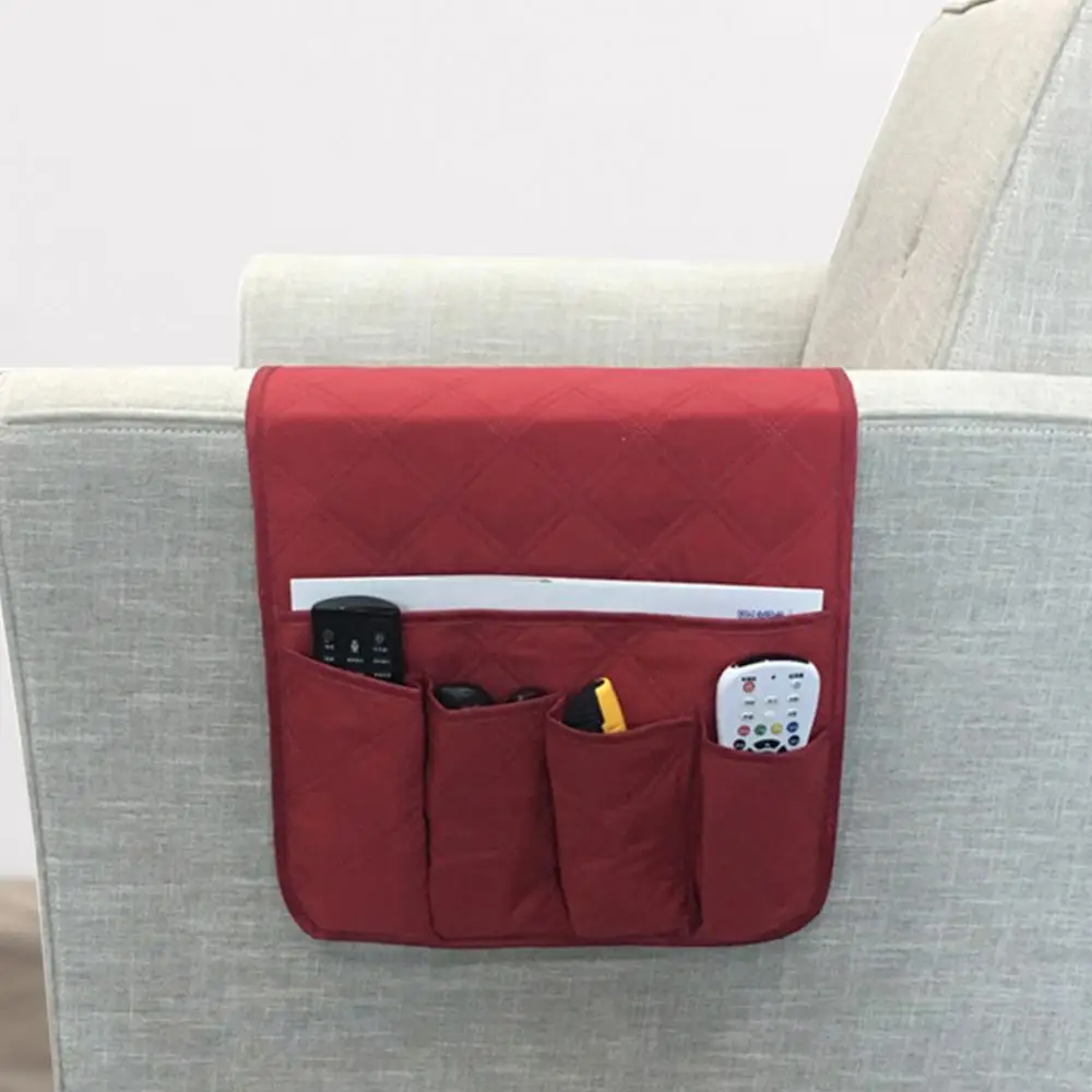 TV Remote Control Couch Chair Arm Rest Covers 5 Pockets Waterproof Sofa Armrest Storage Organizer for Phone Book Magazines