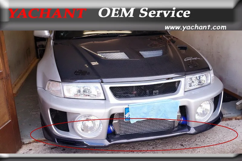 Car-Styling Fiber Glass FRP Front Bumper Lip Fit For 1998 Evolution 5 EVO 5 OEM Style Standard Front Lip