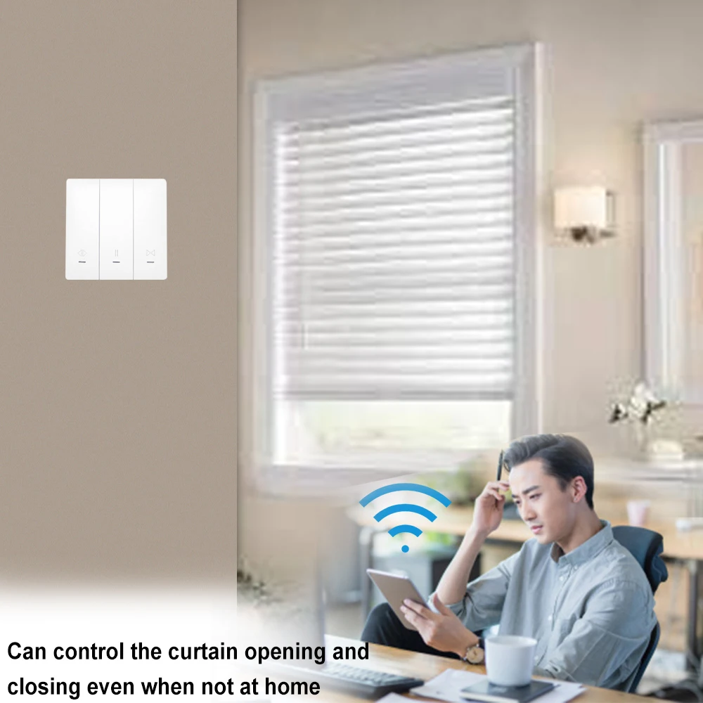Interruptor inteligente para cortinas tuya eu zigbee, controle remoto com cortina de rolo, funciona com alexa e google home