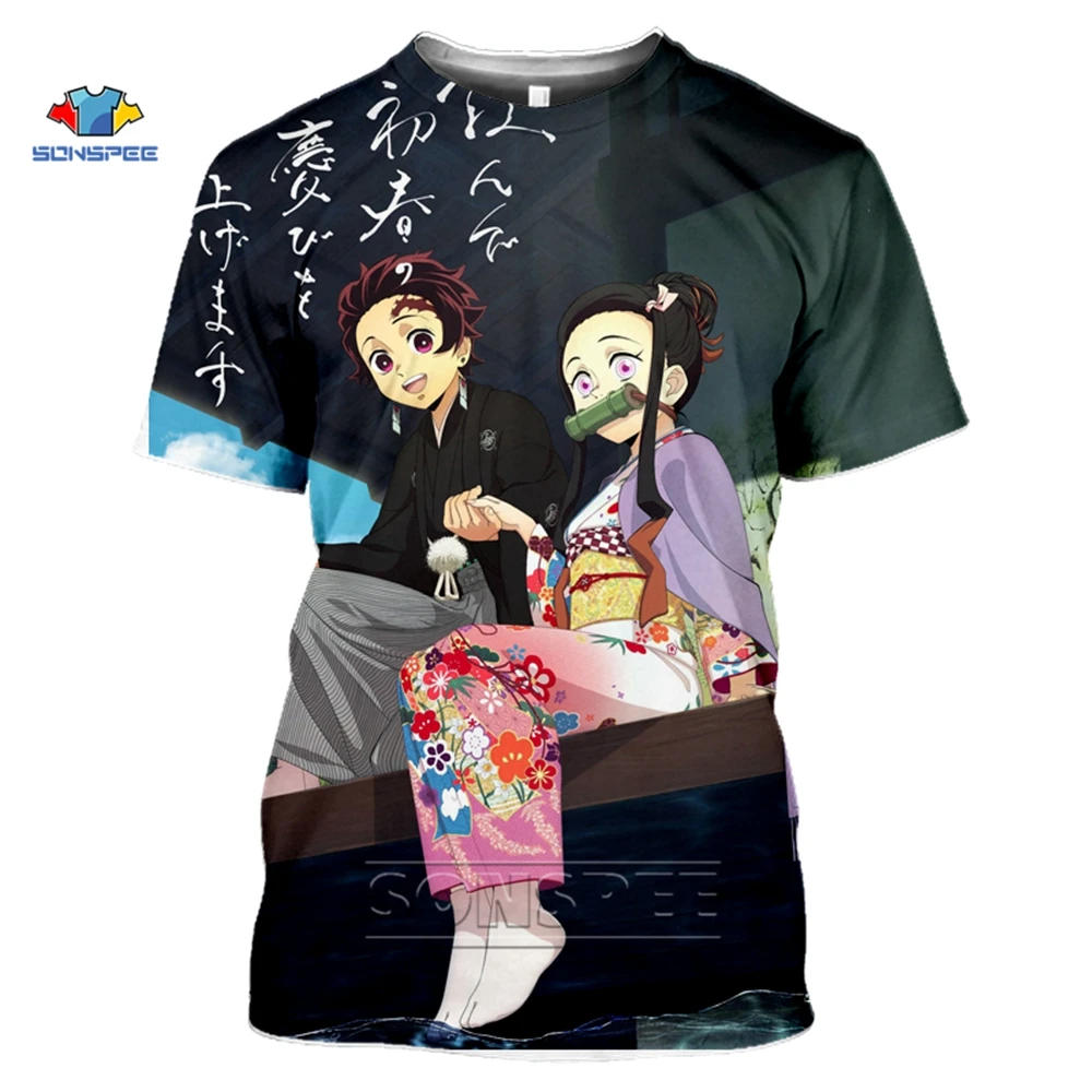 SONSPEE Sumer T Shirt Men / Women Anime Demon Slayer: Kimetsu No Yaiba 3D Printed T Shirts Harajuku Style T Shirt Streetwear Top