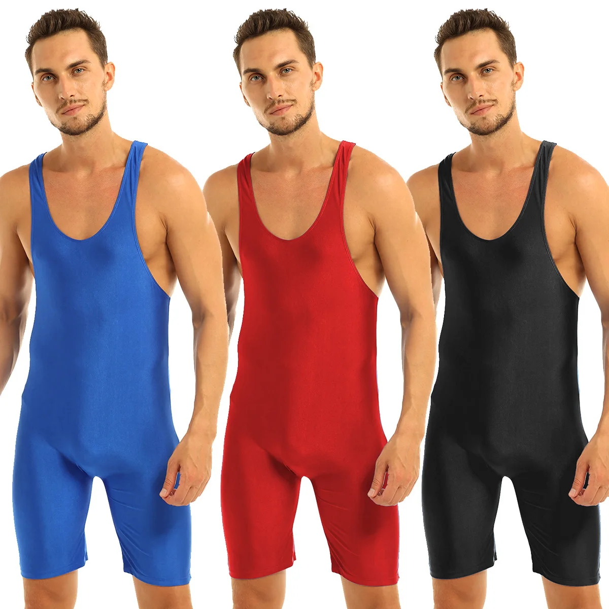 Mens Bodysuit Lingerie One-piece Bodystocking Bodysuit Bodycon Leotard Wrestling Singlet Men Tights Boxer Shorts Sexy Clubwear