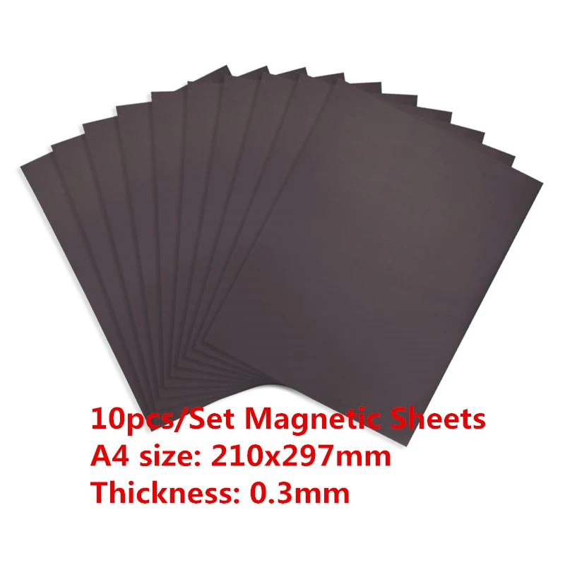 Ribber Soft Magnet Sheet 21X29.7Cmx0.3Mm A4 Self Adhesive Sticker Black Magnetic Mats for Cutting Dies Storage Easy To Paste