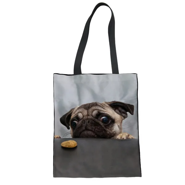 Pug Bulldog Dalmatian Print Women Casual Tote Daily Use Single Shoulder Shopping Bags Fashion Bags Ladies Luxury Bags Custom