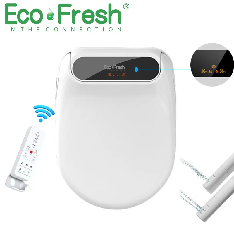 Imagem -06 - Ecofresh-assento Inteligente para Banheiro Assento Elétrico Ducha Luz Led Cobertura Inteligente