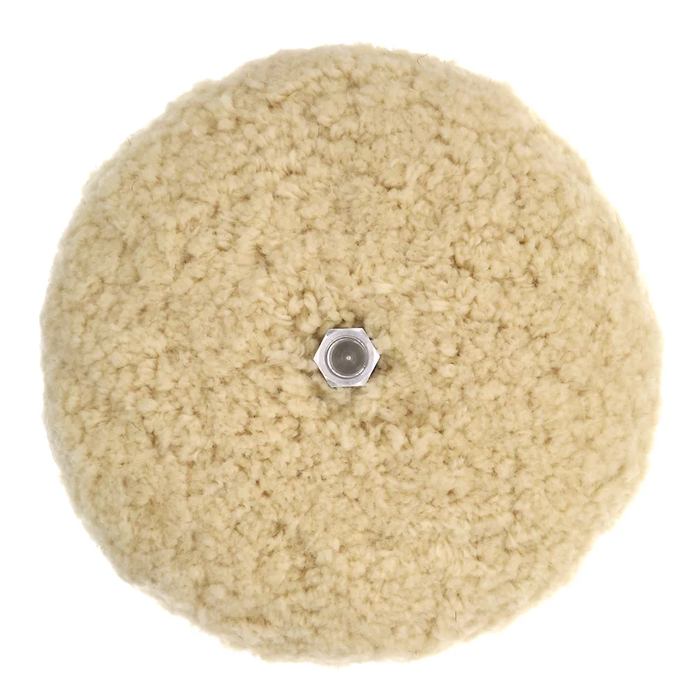8" Auto-Polierpad, dicke doppelseitige Woll-Polierpads mit 5/8"-11 Gewinde-Verlängerungsschraubenadapter zum Polieren und Schneiden – Detail 1