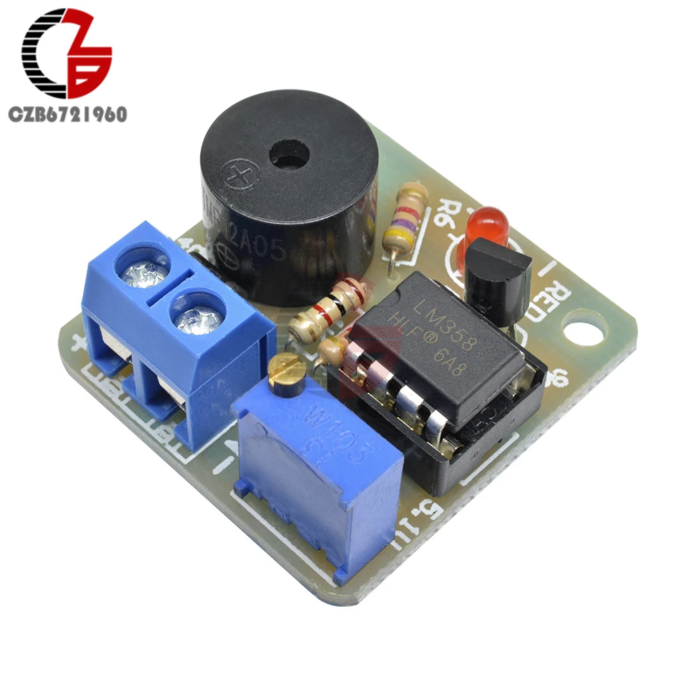 12V LM358 Accumulator Storage Battery Low Voltage Undervoltage Overcharge Discharge Sound Alarm Buzzer Detector Protection Board