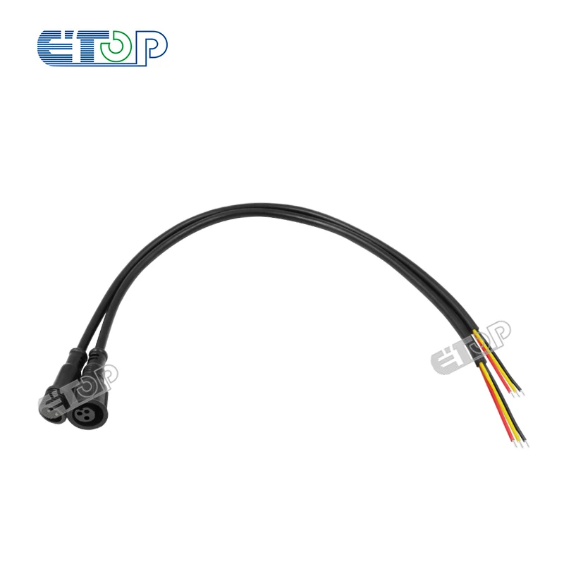 3 Core BLACK Waterproof pigtail,20cm/30cm/50cm long each;male and female;male connector\'s diameter:13.5mm/18.5mm outdoor Ip68