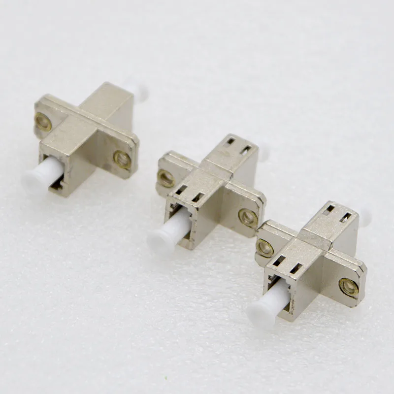 10PCS New LC Simplex Zinc Alloy Optical Fiber Adapter Connector Fiber Optical Flange Square Port Coupler For Terminal Box