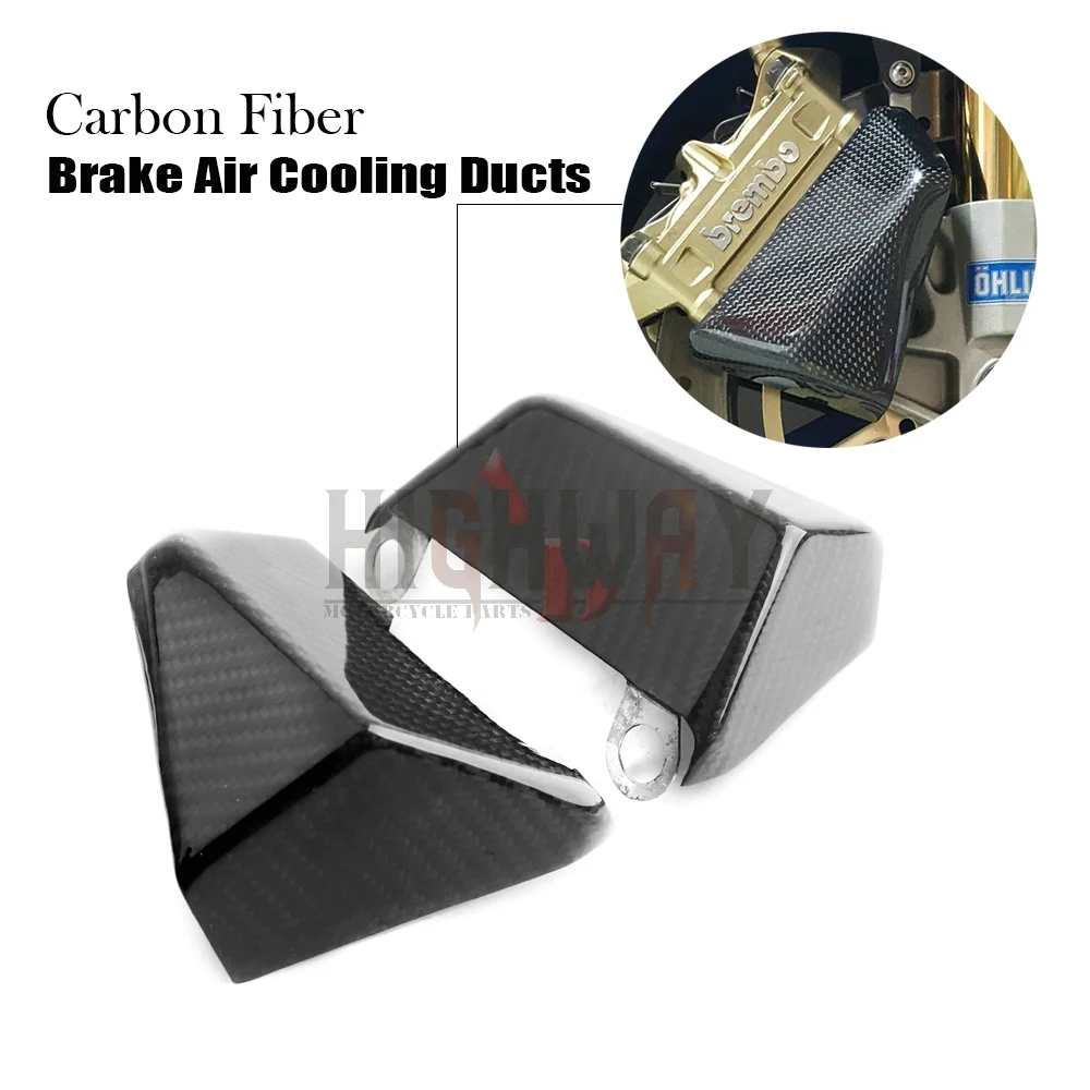 100mm Carbon Fiber Motorcycle Cooling Air Ducts Brake Caliper Channel For Ducati Multistrada 1260 1200 939 2013-2017