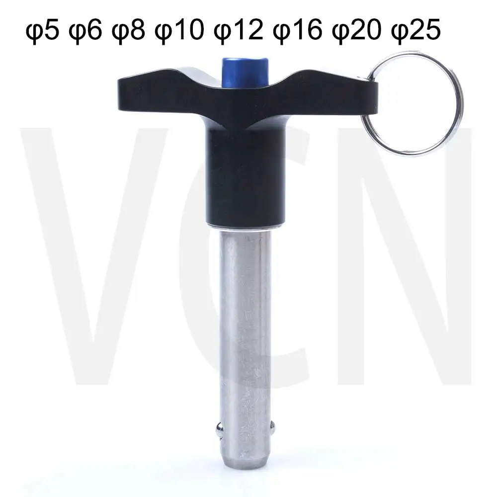 VCN117 Ball Lock Pins, Quick Release Pins,T-handle,Pin Dia 5/6/10/12 Length 15/20/25/30/35/40/50/60/75/80 mm