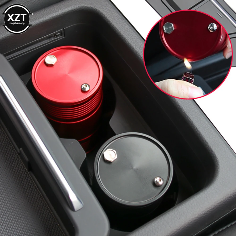 Aluminum Alloy Temperature Car Ashtray Portable Car Ashtray Home Office Smokeless Ashtray Cigarette Cylinder Ashtray Hot Sale