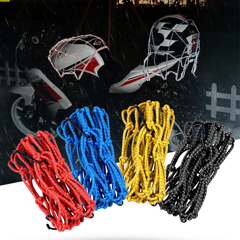 New Reflective Moto Helmet Mesh Net Motorcycle Luggage Net Protective Gears Luggage Hooks Motorcycle Accessories Organizer