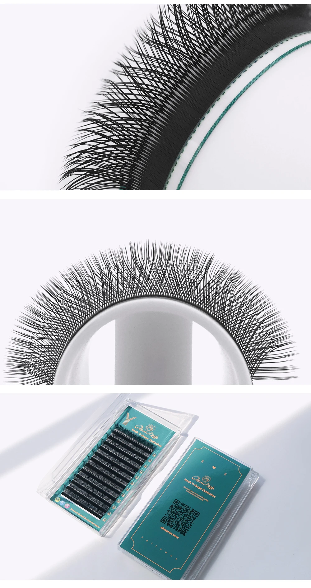 GLAMLASH Farbige Wimpern Y Blau Lila YY-Form Wimpernverlängerung 0,07 C/D Natürliche weiche synthetische Nerzblüte Falsche Wimpern – Detail 8