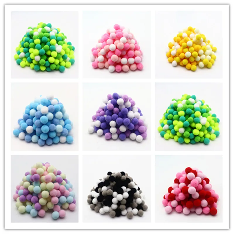 Multi-color Highelastic Pompoms 8-30mm Children's Craft Materials DIY Soft Pompoms Wedding Decoration Sewing Cloth Accessories