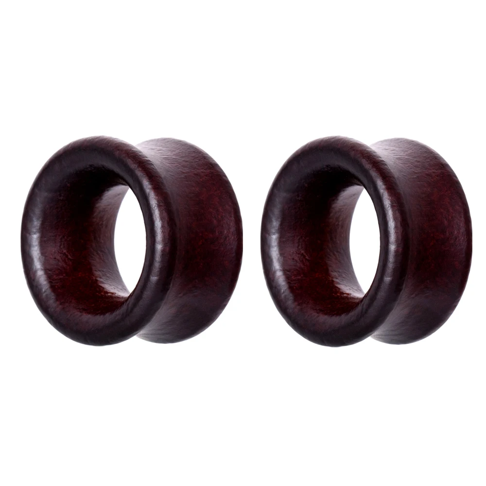 JUNLOWPY 2g 0g 00g Wood Flesh Tunnels Double Flared Ear Stretchers Saddle Plugs Gauges Lobe Expanders Body Piercing Jewelry 2pcs