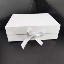 Cardboard White Black Gift Package Carton Large Gift Box Blank 3layer Corrugated Box For Packaging Parti Favors Box With Magnet