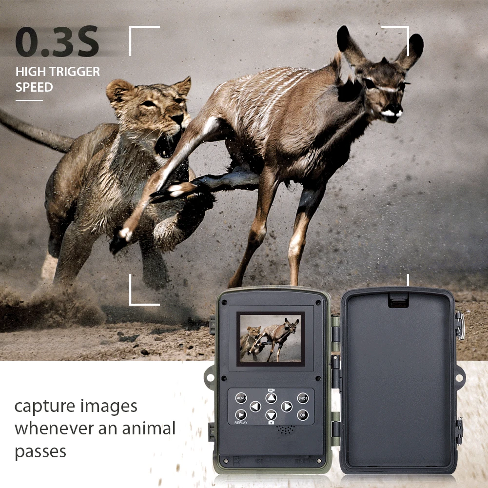 2,0 inch LCD Jagd Trail Kamera 20MP 1080P Nachtsicht Wasserdichte Kameras Foto Falle HC801A Drahtlose Wildlife Überwachung